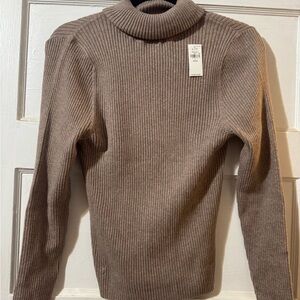 Old Navy Ribbed Taupe Turtleneck Sweater